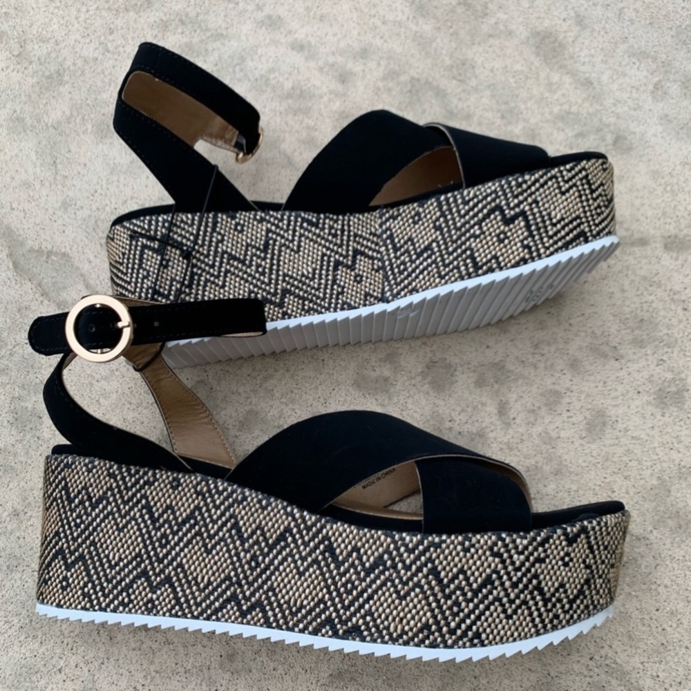 Report Peppermint Crisscross Ankle Strap Platform Wedge Sandal Women's Size 10
